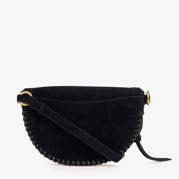 Isabel Marant SKANO Braided Bæltetaske, Black Suede  